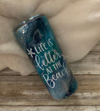 Life is Better at the Beach Glitter Tumbler / Milky Way Tumbler / Beach Tumbler