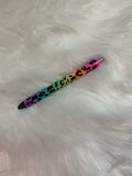 Glitter Rainbow Leopard Pen | Personalized Gel Pens | Custom Epoxy Glitter Pens | Glitter Leopard Pen
