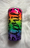 Glitter Rainbow Leopard Tumbler & Pen Set | Custom Tumber | Personalized Tumbler