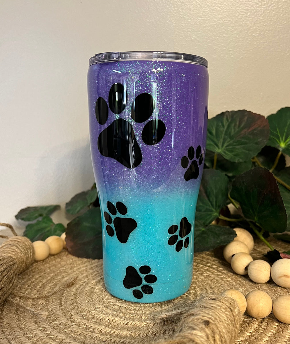 HANDMADE 20oz EPOXY RESIN GLITTER TUMBLER with lid and straw