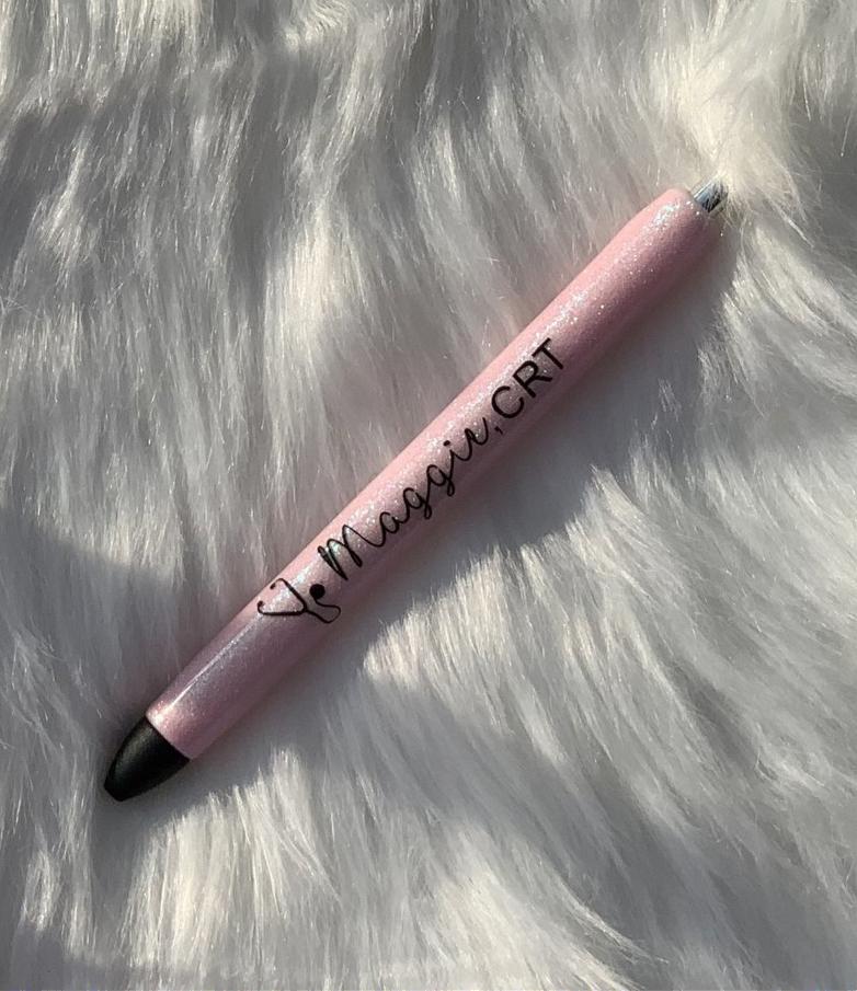 Custom Pink LV Drip Glitter Pen