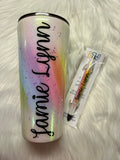 Custom Glitter Tumbler & Pen Set | Glitter Tumbler | Glitter Pen | Glitter Pen | Unicorn Burst Tumbler
