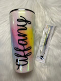 Custom Glitter Tumbler & Pen Set | Glitter Tumbler | Glitter Pen | Glitter Pen | Unicorn Burst Tumbler