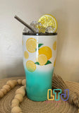 Lemon Tumbler | Glitter Lemon Tumbler | Lemonade Tumbler | Custom Tumbler