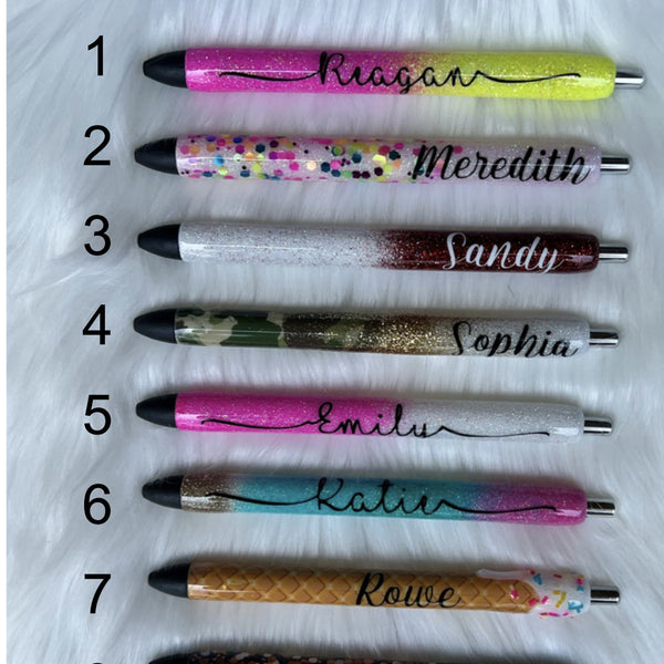 Glitter Pen Custom Pen Personalized Pen Epoxy Resin Pen
