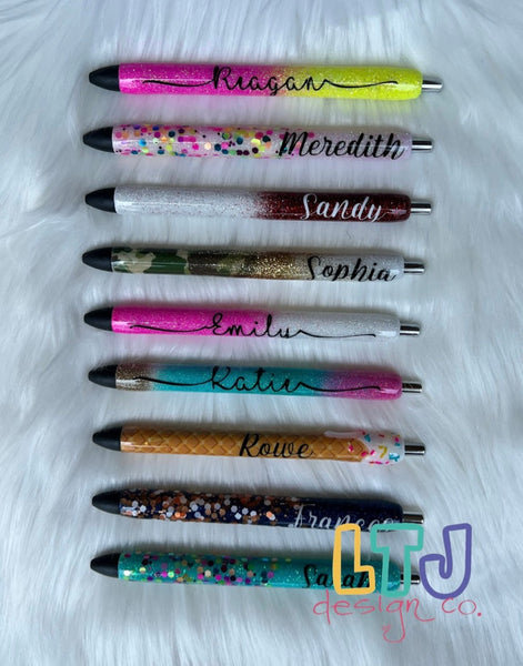 Glitter Pen Custom Pen Personalized Pen Epoxy Resin Pen