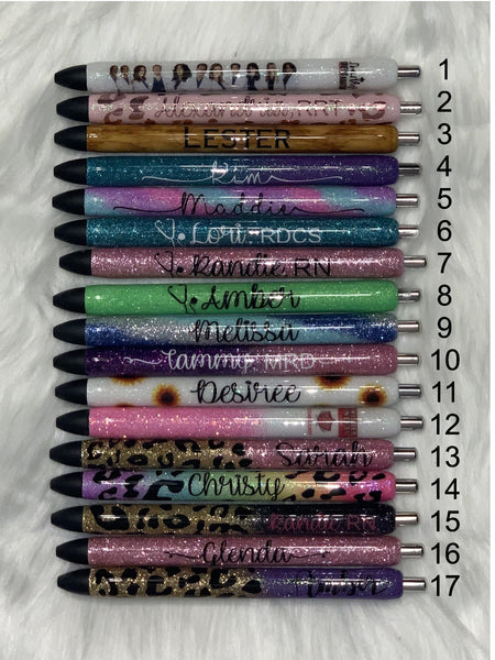 Glitter Pens Personalized Pens Custom Pens Glitter Gel Pens Leopard Pen Glitter Ombre Pen