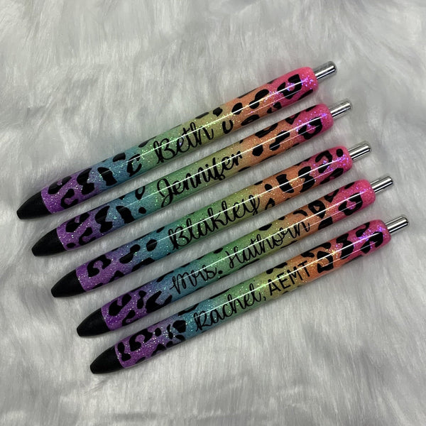 Custom Glitter Rainbow Pen