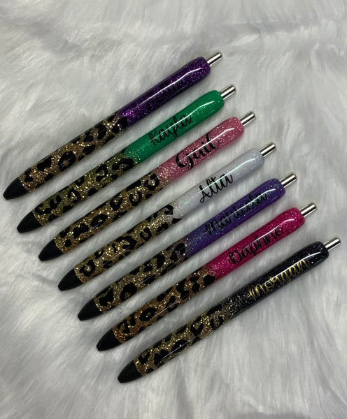 Personalized Glitter Gel Pen, Custom Epoxy Glitter Pen, Custom Gel