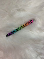 Glitter Rainbow Leopard Pen | Personalized Gel Pens | Custom Epoxy Glitter Pens | Glitter Leopard Pen