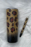 Glitter Leopard Tumbler & Pen Set | Custom Tumbler | Personalized Tumbler