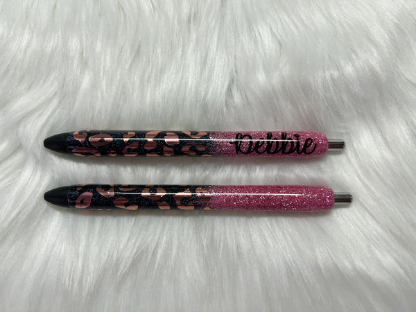 Glitter Leopard Pen, Personalized Gel Pens