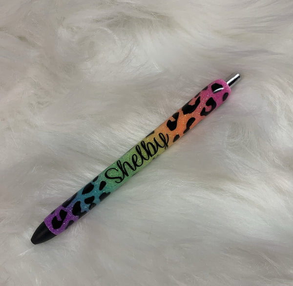 Personalized Glitter Gel Pen, Custom Epoxy Glitter Pen, Custom Gel