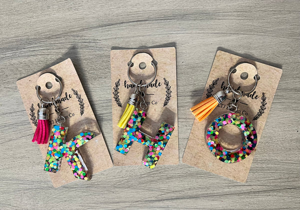 Initial Keychain Personalized Resin Keychains Custom Keychain