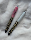 Glitter Leopard Pen | Glitter personalized gel pens | Custom Pens | Custom Epoxy Glitter Pens |