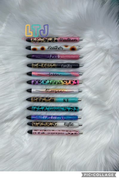 Glitter Pens | Custom Pens | Personalized Pens | Leopard Pens