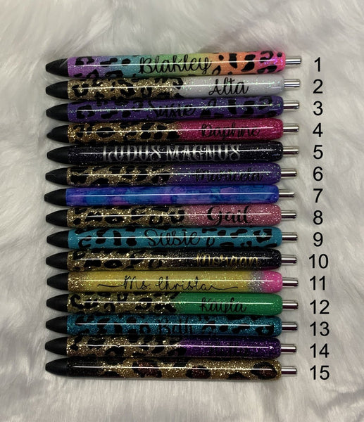 Glitter Pens | Custom Pens | Personalized Pens | Leopard Pens